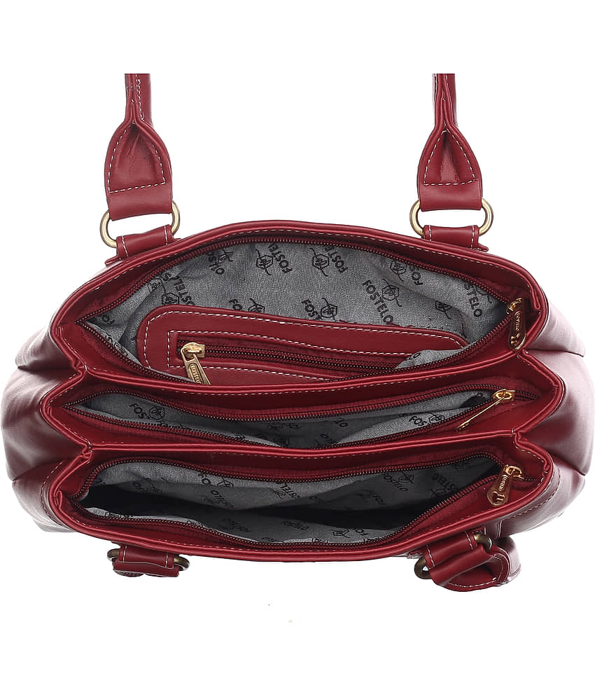 Fostelo Maroon Faux Leather Shoulder Bag view 2