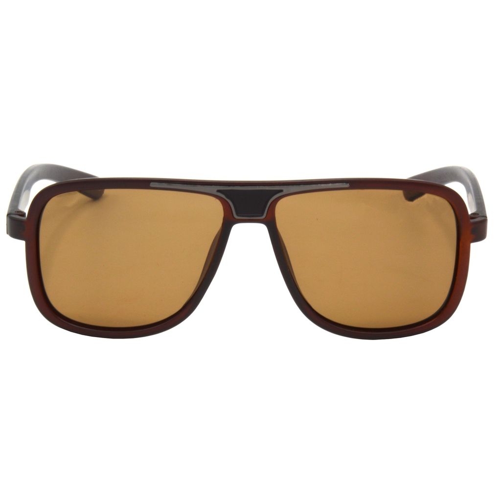Hrinkar Brown Rectangular Stylish Goggles Brown Frame Polarized Sunglasses for Men & Women - HRS508-BWN-BWN-P view 2