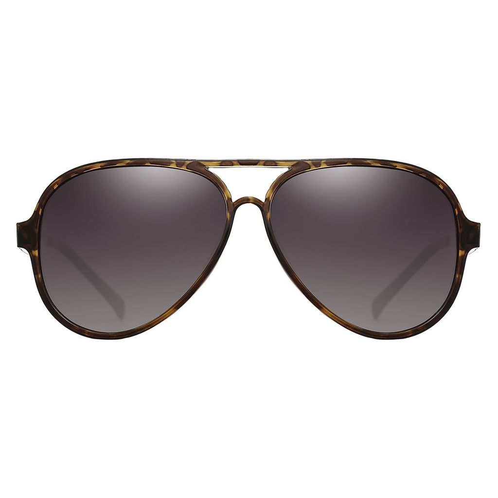 PARIM Polarized Men's Aviator Sunglasses Grey Frame / Brown Lenses | SKU 1024 M1 view 2