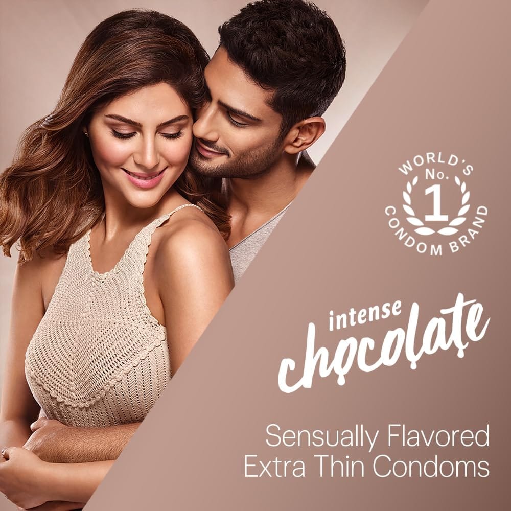 Durex Extra Thin Flavoured Condoms, 12s, Pack of 3 (Bubblegum + Chocolate + Strawberry) view 2