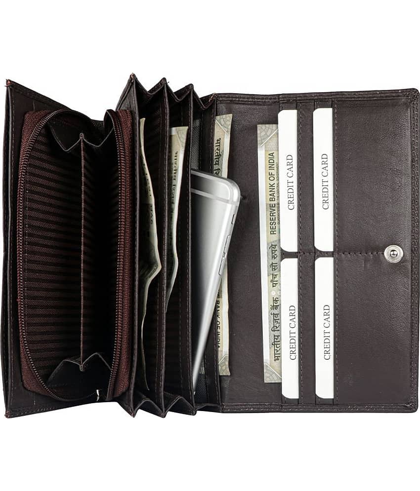 Tough Leather Brown Women's Bi Fold Wallet ( Pack of 1 ) view 2