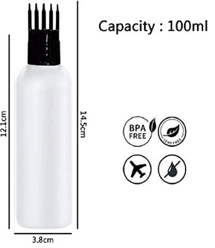 Elecsera New york Hair Root Applicator Bottle with Comb Cap for Applying Hair Oil, Shampoo and Medicines Pack of 3 () view 2