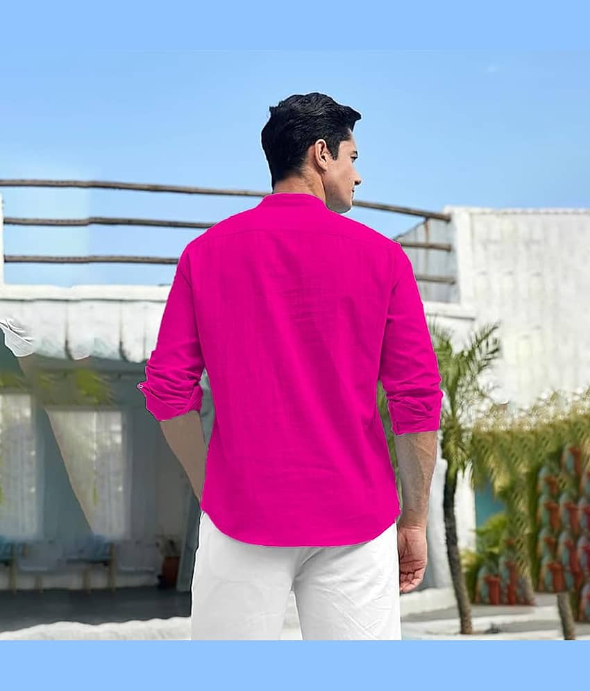 UNI VIBE Light Blue Cotton Men's Shirt Style Kurta ( Pack of 1 ) view 2