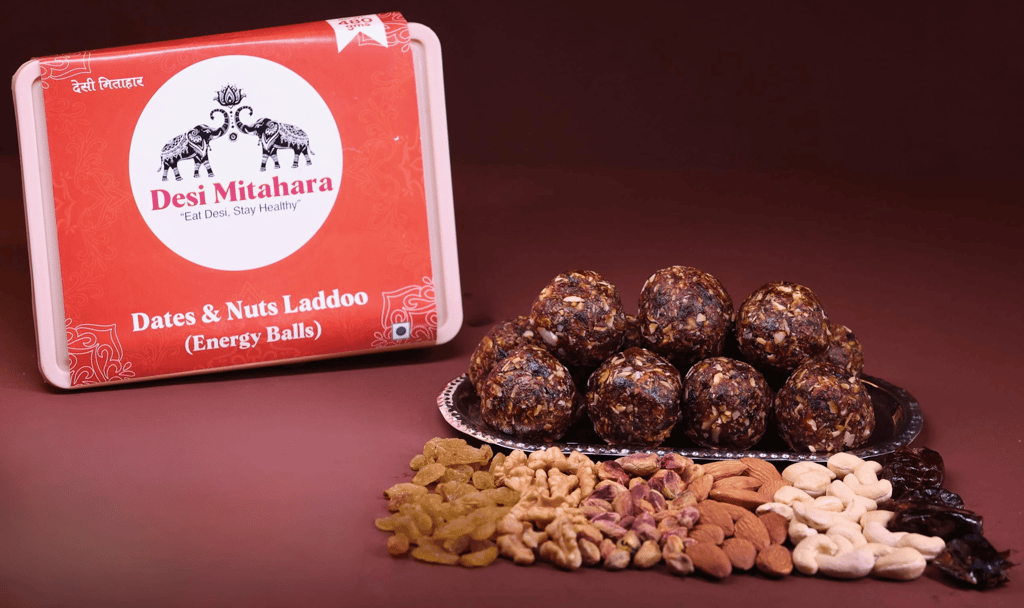 Desi Mitahara Dates & Nuts Laddoo (Energy Balls) - 480g Wholesome Snack