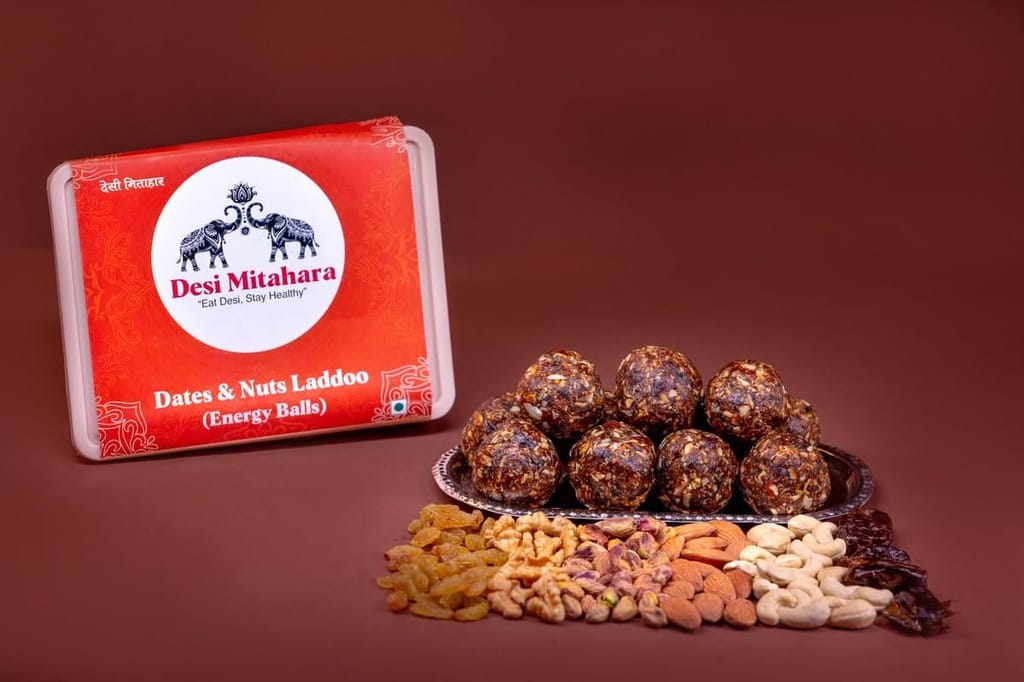 Desi Mitahara Dates & Nuts Laddoo (Energy Balls) - 480g Wholesome Snack view 2