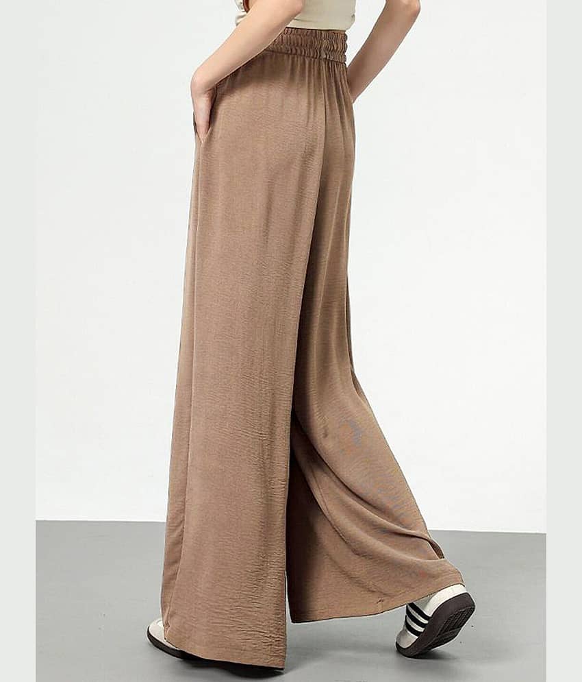 kotty Women Rayon Blend Casual Trousers ( Brown ) view 2