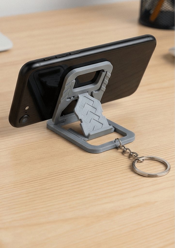 3D-printed Foldable Keychain Phone Stand view 2