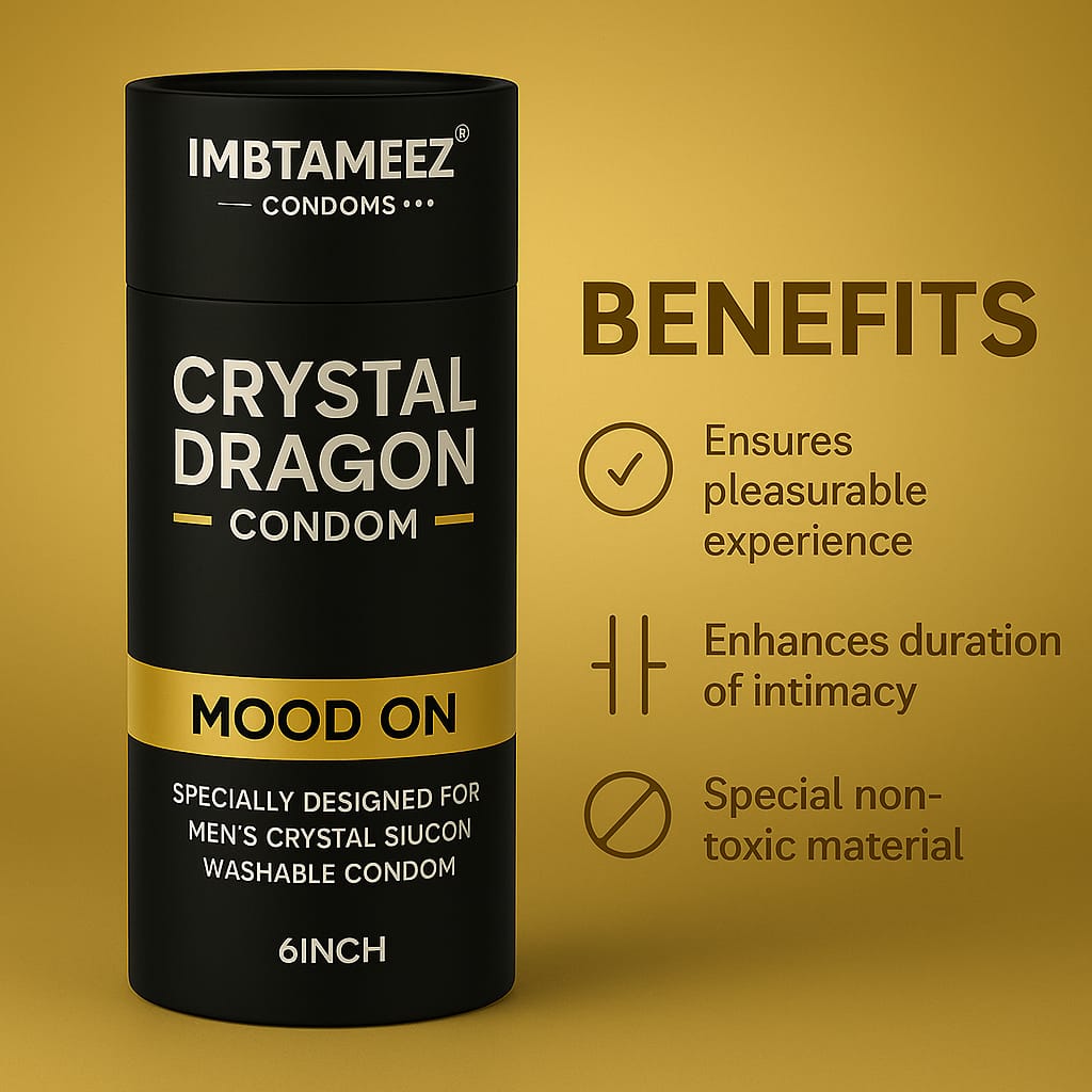 Imbtameez Crystal Dragon Silicone Condom – 6 Inch | Mood On Edition view 2