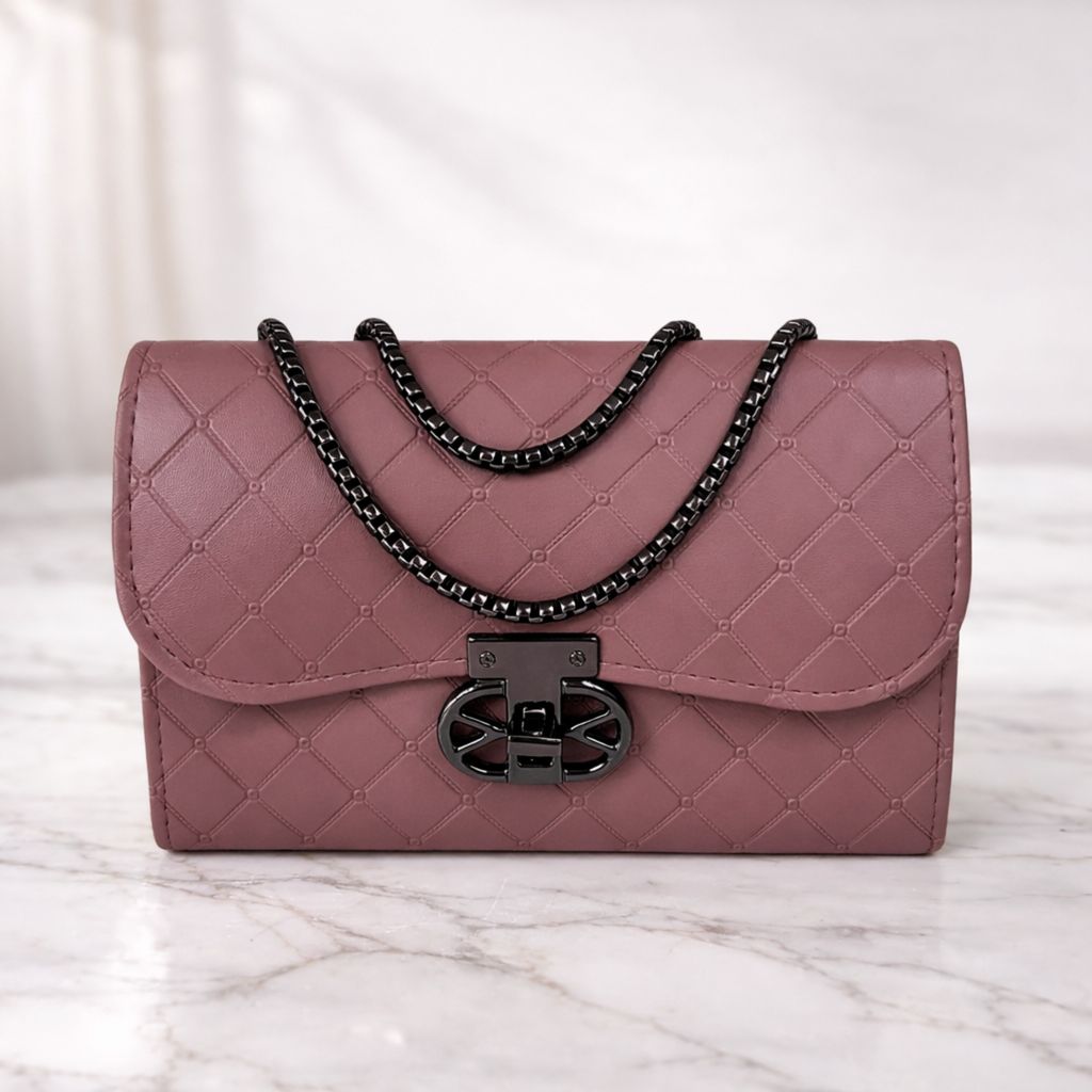 Quilted Design Sling Bag For Women | Chain Strap | Trendy Shoulder Bag view 2