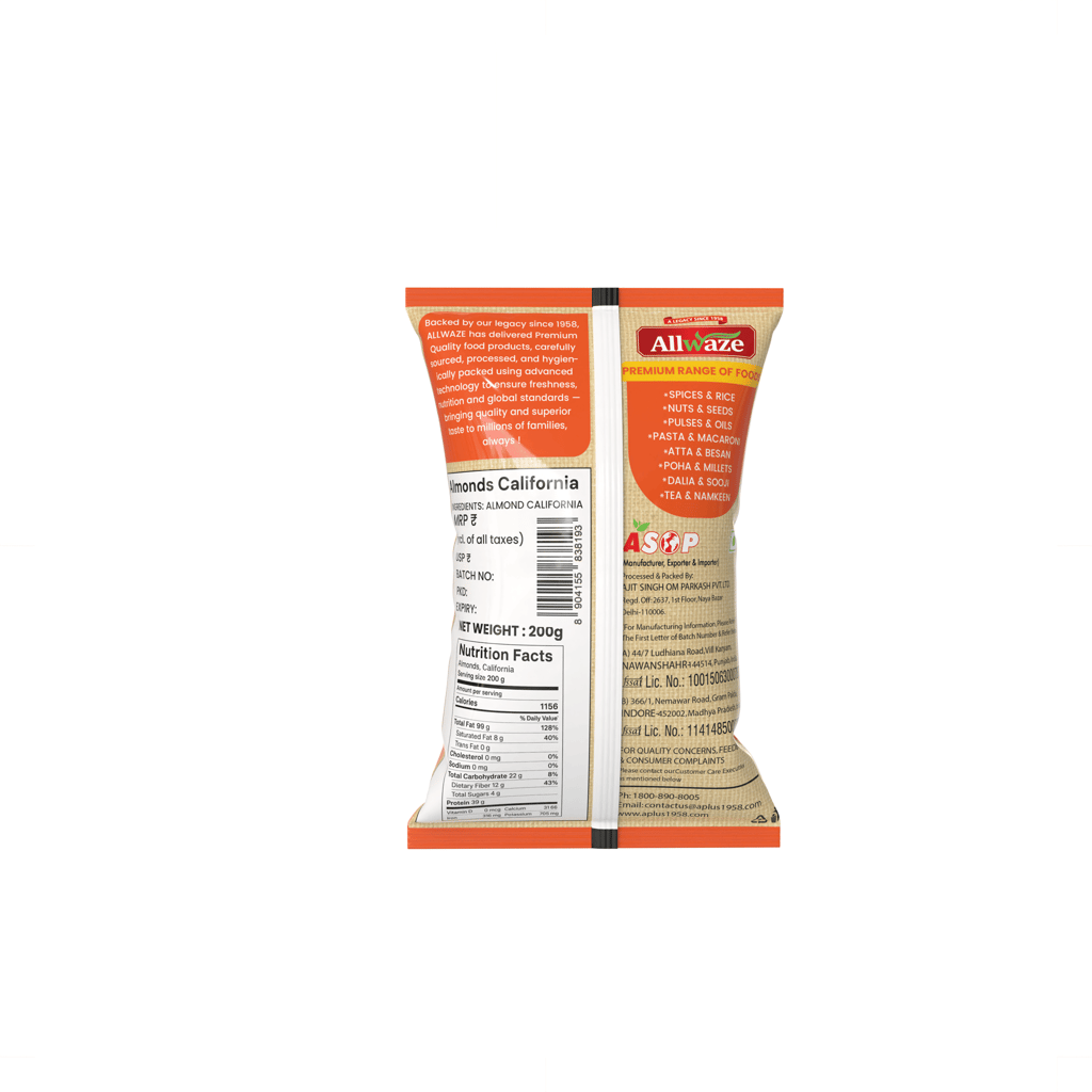 Allwaze Almonds California 200gram view 2