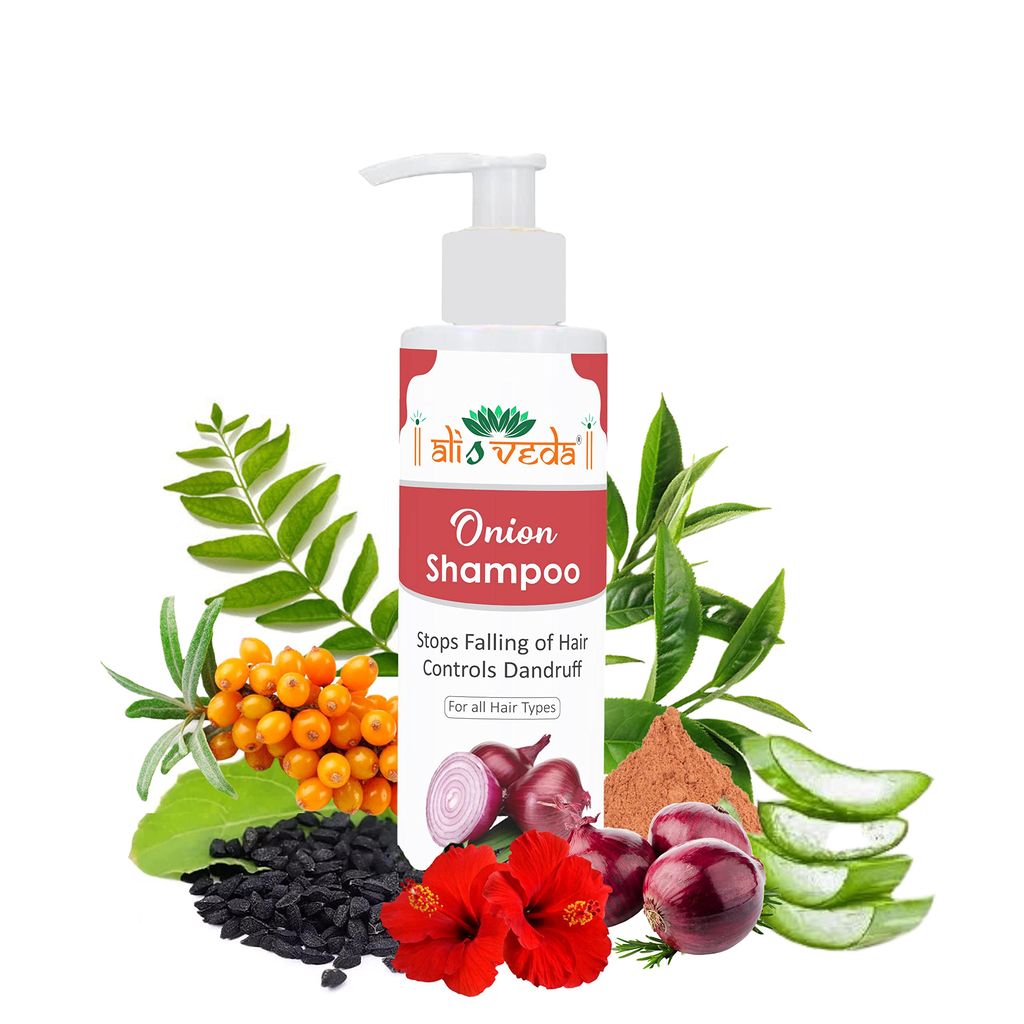Ayurvedic Onion Shampoo, Stop Falling of Hair, Controls Dandruff, Healthy Hair, Nourishment of Your Hair, 200 ml Pack of 1 view 2