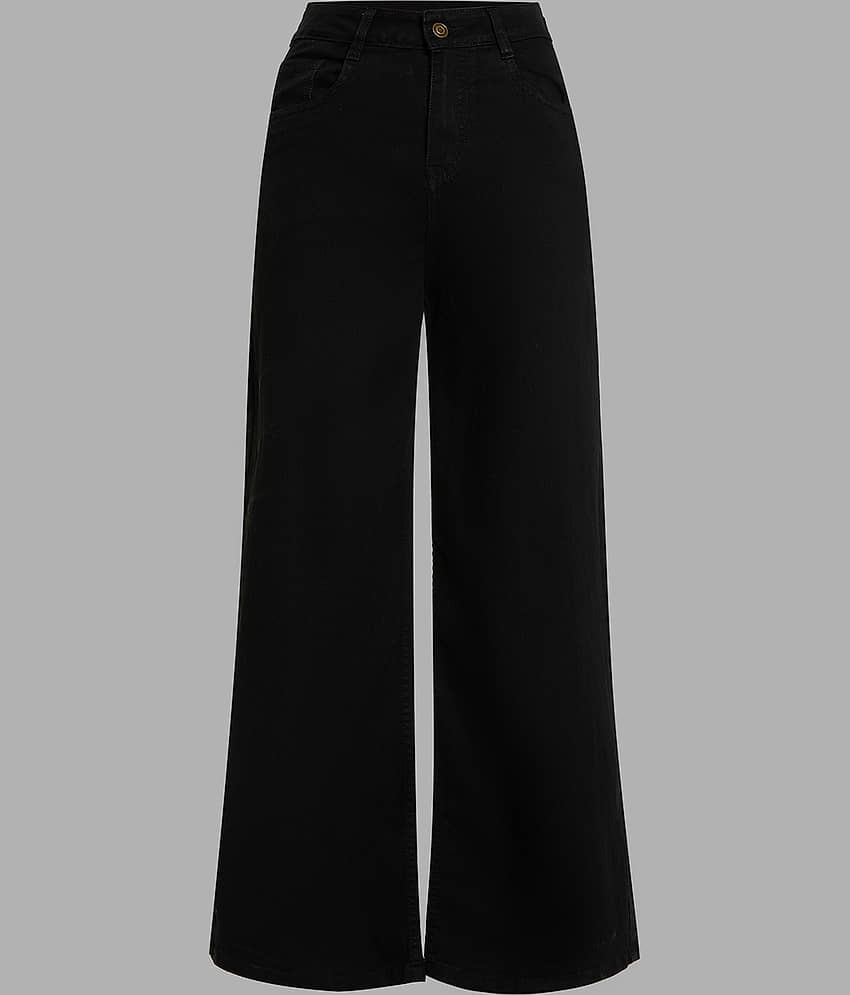 Miss Chase Women's Wide Leg High-Rise Jeans ( Black ) view 2