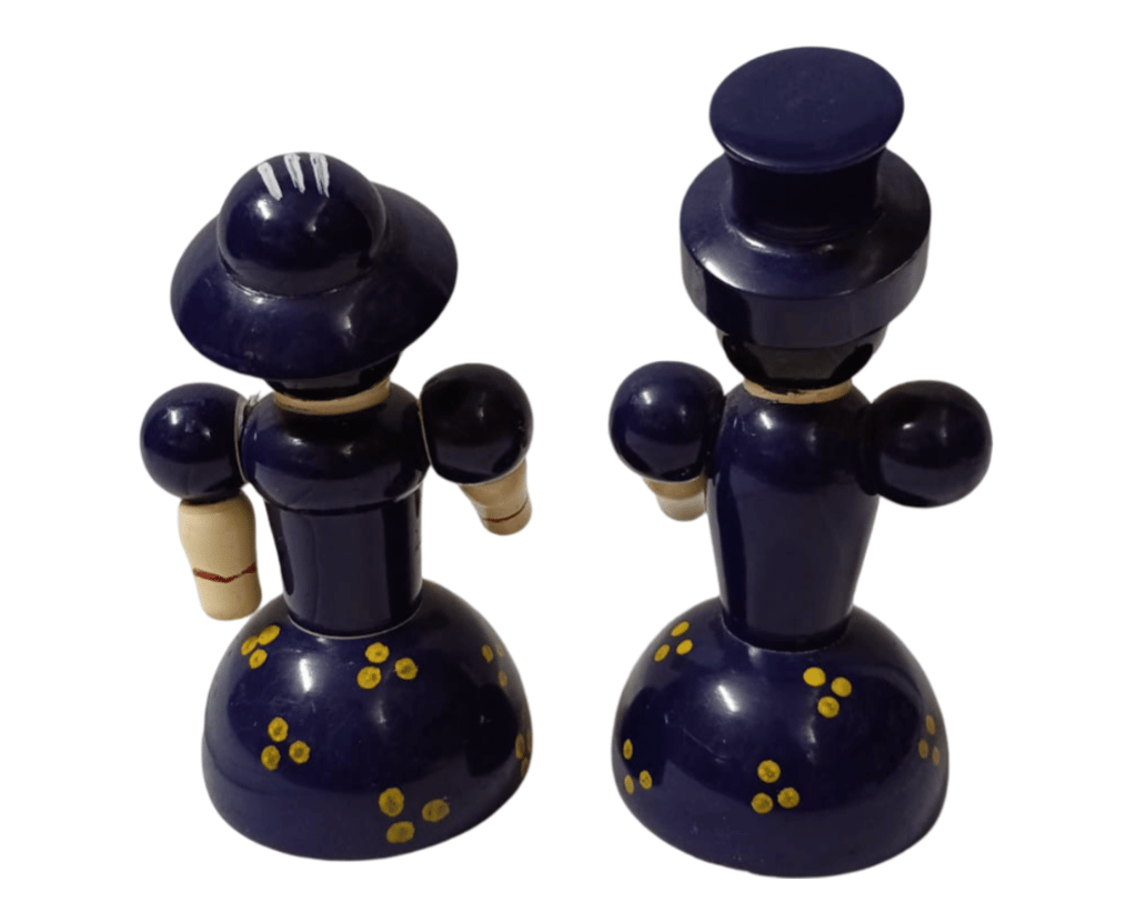 Handmade Wooden Russian Dolls - Set of 2 (Blue) view 2