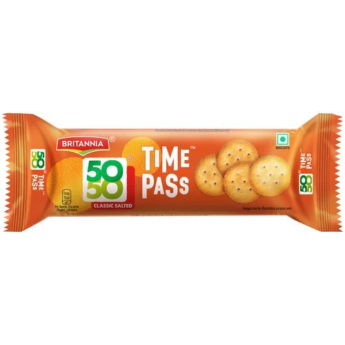 Britannia 50-50 Timepass Simply Salted Biscuits 66 Gms
