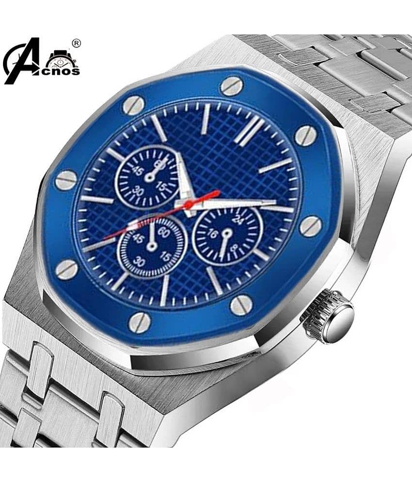 acnos Silver Stainless Steel Analog Men's Watch