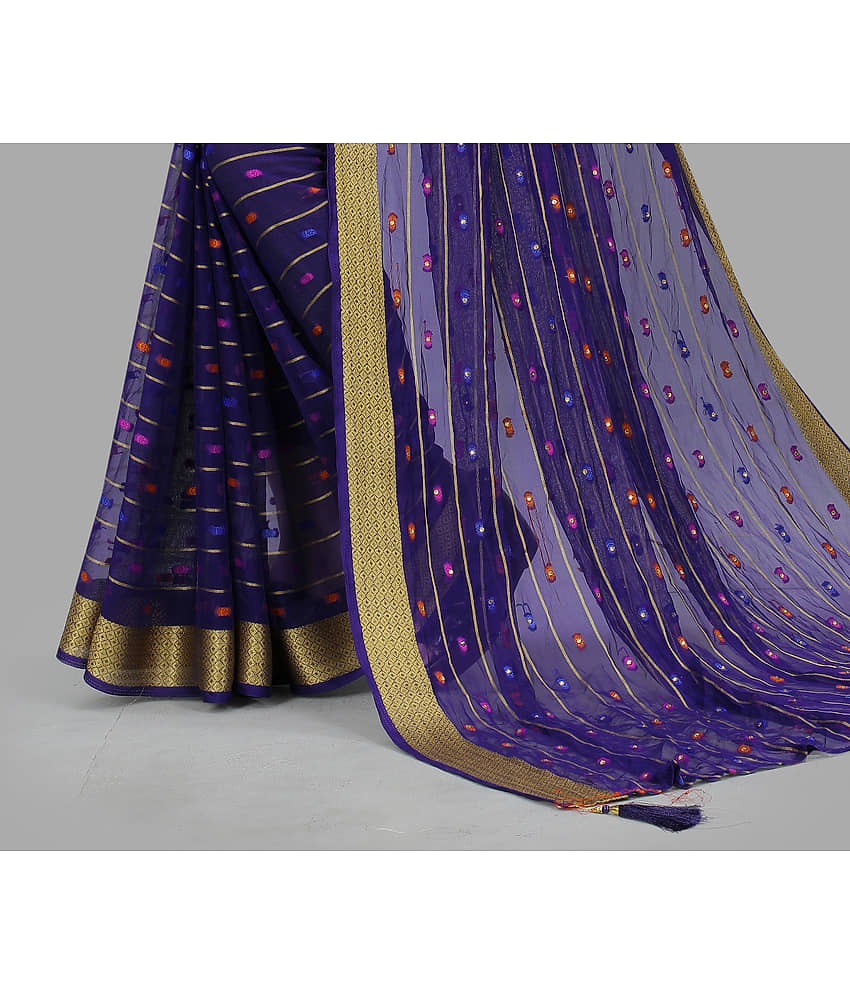 Rhey Chiffon Embellished Saree With Unstitched Blouse Piece ( Black ) view 2
