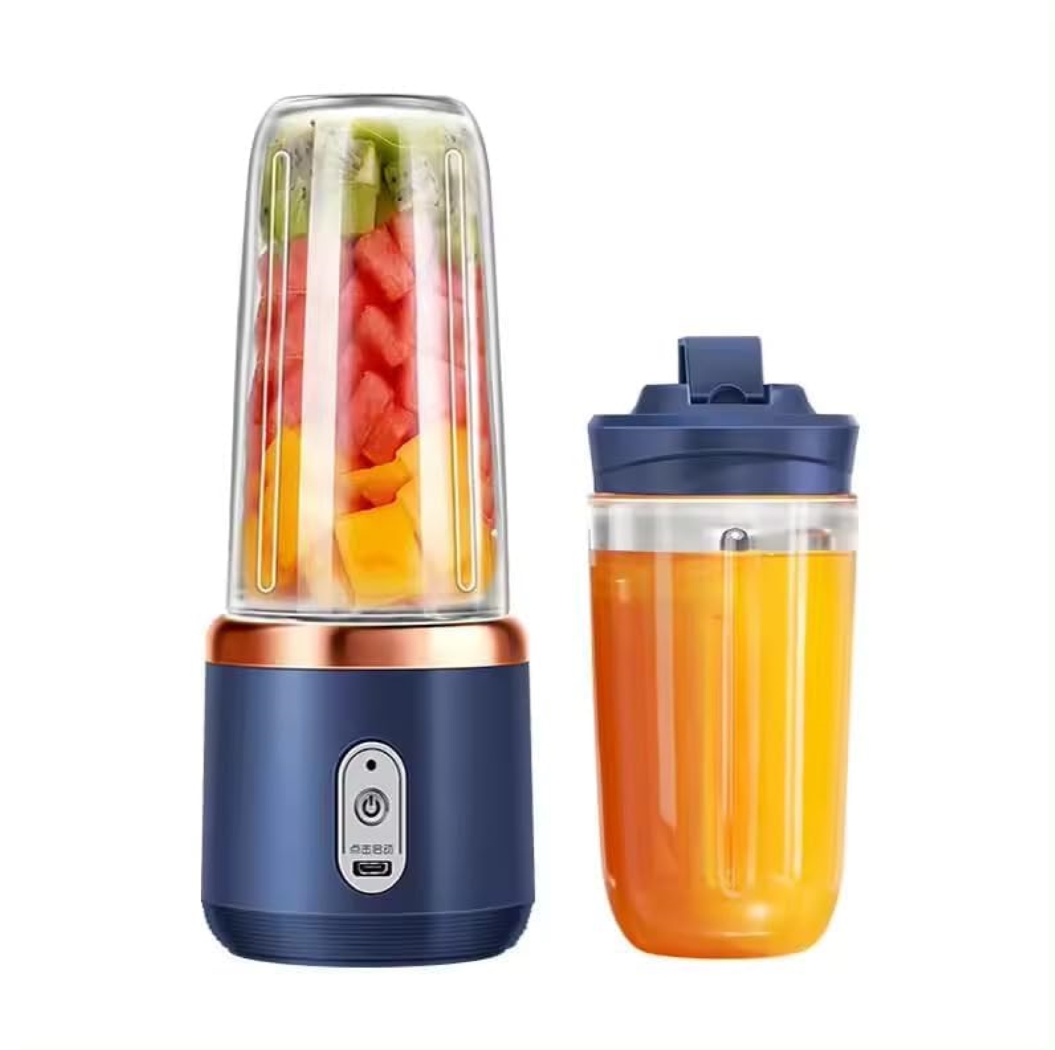 Portable Juicer Mixer Rechargeable Mini Electric Fruit Juicer USB Battery Portable Mixer for Home Smoothies & Juice