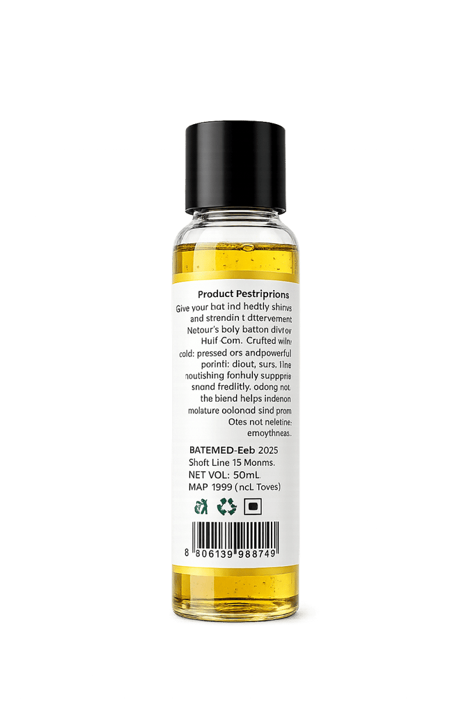 Hair Wellness Belly Oil | Castor | Fenugreek | Onion seeds | Nourish Naturally view 2