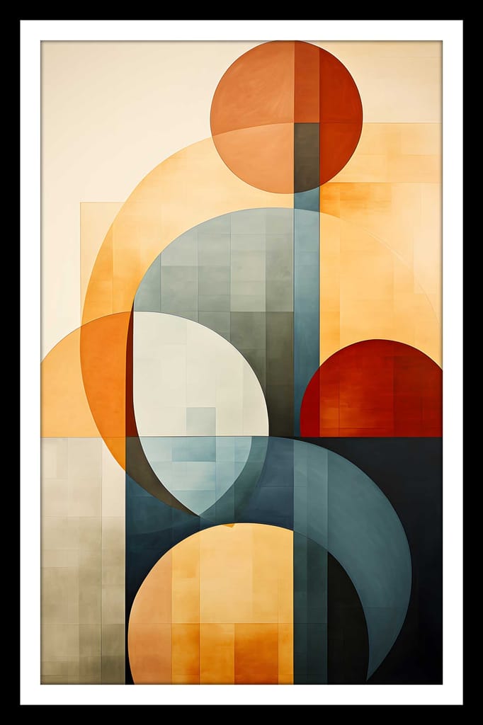 GEOMETRIC HARMONY WALL DECOR 16in X 24in WITH BLACK FRAME view 2