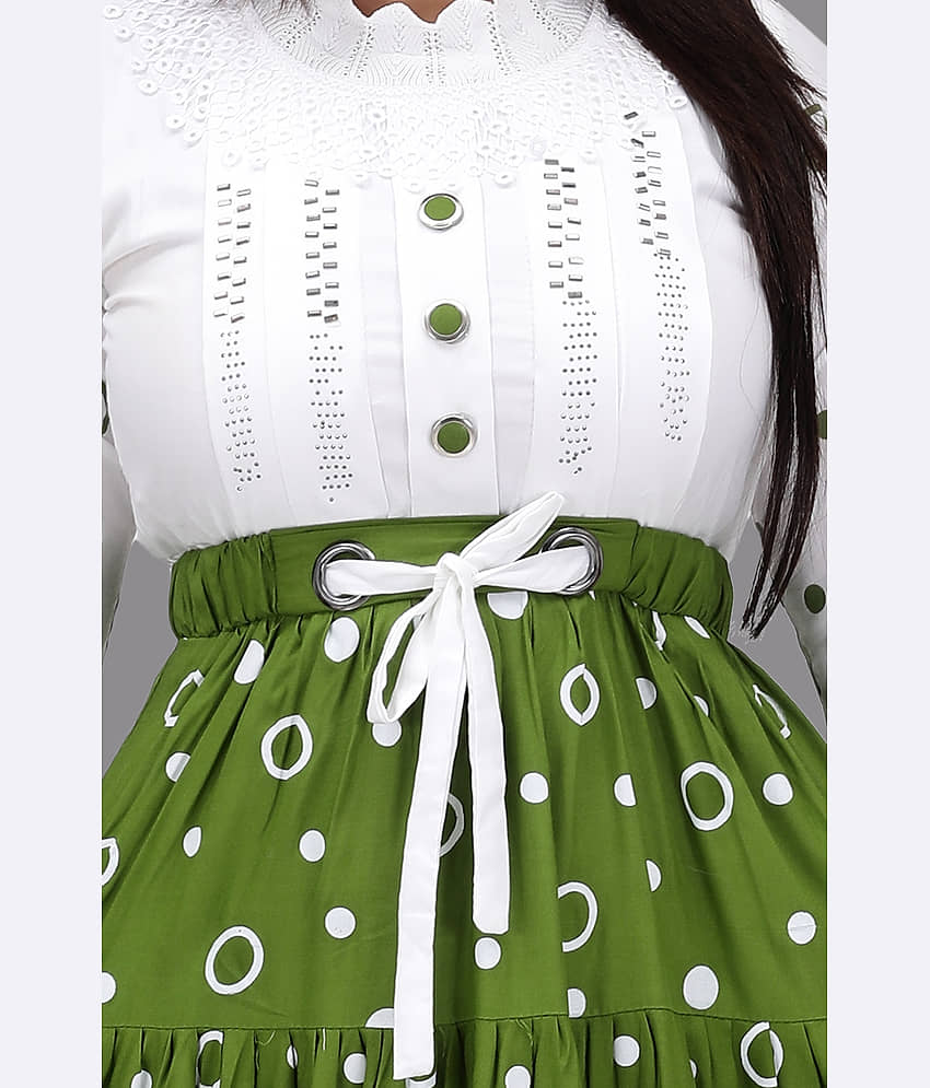 NEWSIFA Women Rayon Embellished ( Green ) view 2