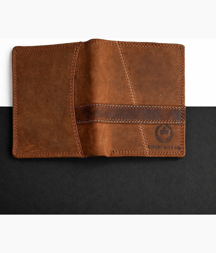 COCO ROYAL Leather Solid Men's Two Fold Wallet With 10 Slots For Card ( Brown , Pack of 1 ) view 2