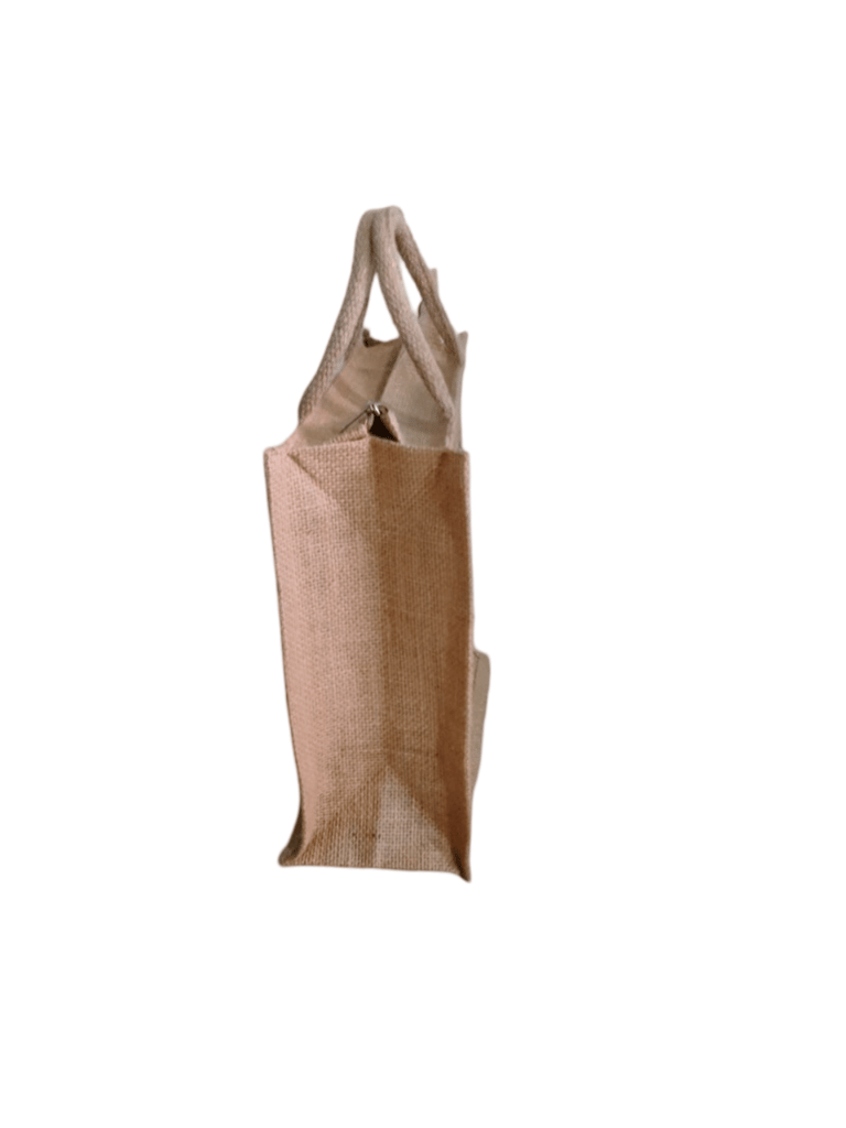 Peacock Print Small Jute Bag view 2