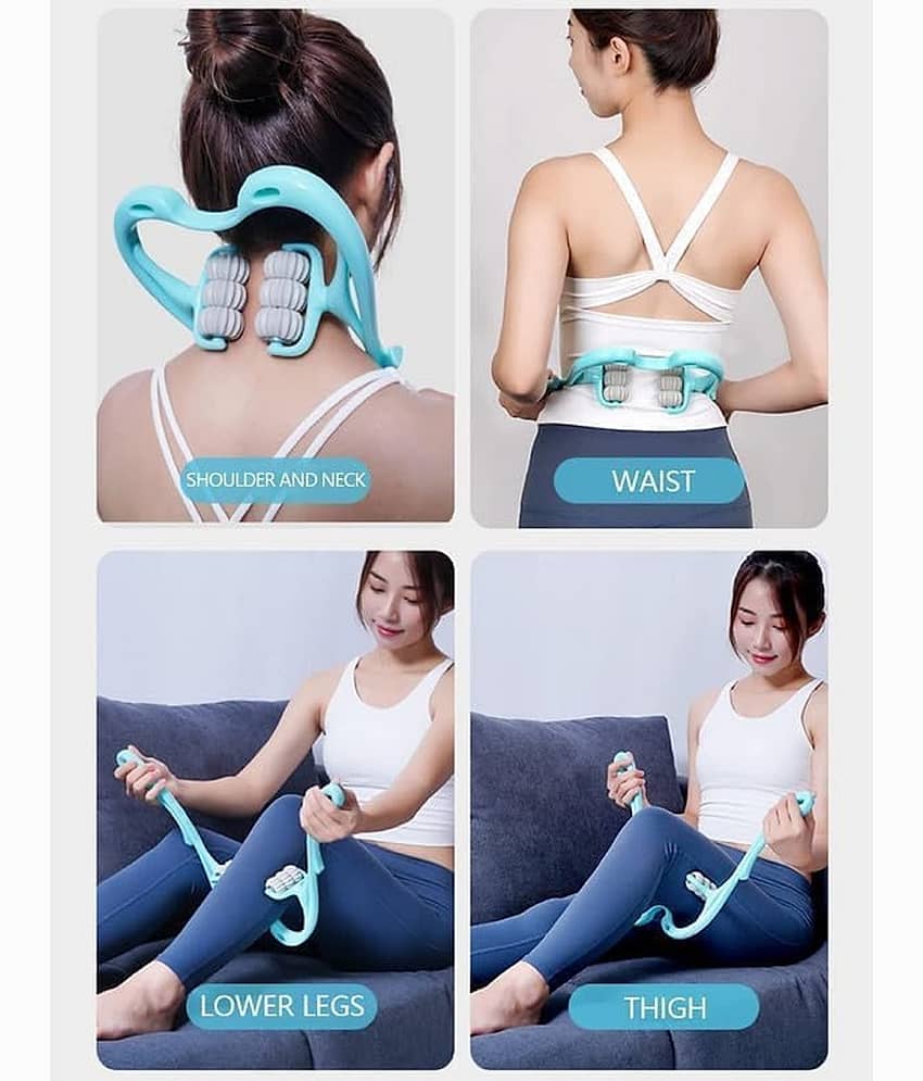 neck massager manual, handheld neck massager, roller neck massager, deep tissue massager, shoulder massager, trigger point massager, neck shoulder pain relief, portable body massager, muscle relaxer tool, stress relief massager, manual body massage tool view 2