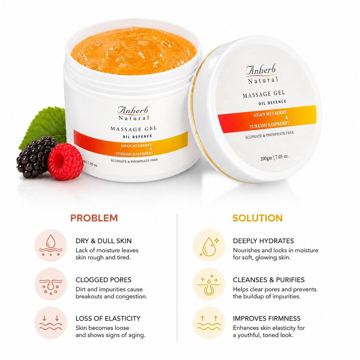 Anherb Natural Oil Defence Massage Gel - 200g view 2