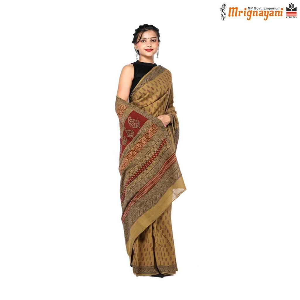 HANDLOOM COTTON SAREE WITH BLOUSE (SKU - 3I0102260522, SAREE-1144) view 2