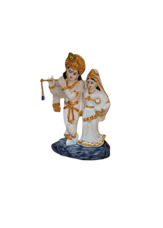White Marble Radha Krishna Statue view 2