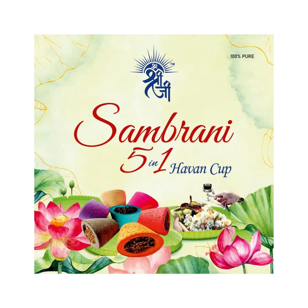 Shri Shriji Flam Aromatic Peace Sambrani Dhoop Cups � 5-in-1 Fragrance Pack (Rose, Gugal, Lavender, Mogra, Divine) | Natural Incense Cups for Pooja, Meditation, Air Purification (Pack of 3) view 2
