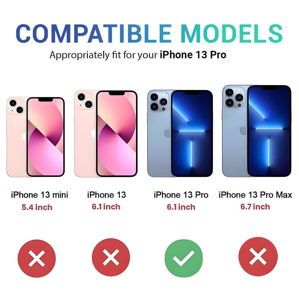 LIRAMARK Case Compatible with Apple iPhone 13 Pro (6.1 inch) with Stand & Slider Camera Military Grade Drop Protection view 2