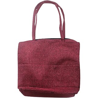 Red Premium Jute Multipurpose Handmade Premium Bag For Women view 2