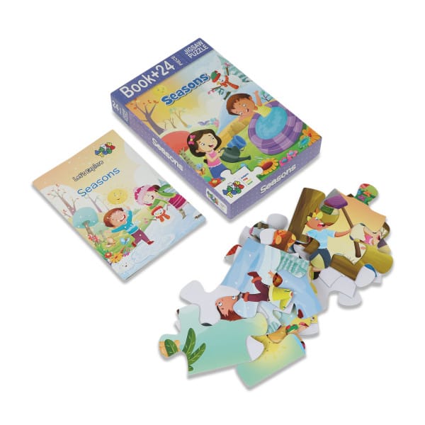 Advit Toys Seasons Jigsaw Puzzle - 24 Piece +16 Pages Educational Book view 2