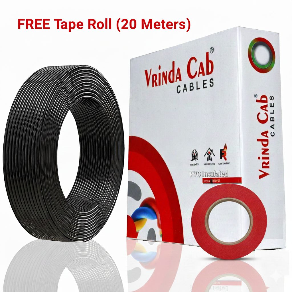 VRINDA Black 1mm 90 Meter Wire | FR PVC Insulated CCA Copper Electrical Cable for Home, Office & Industrial Wiring view 2