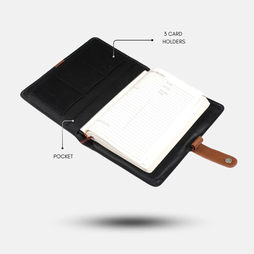 Black and Tan Leather Journal view 2
