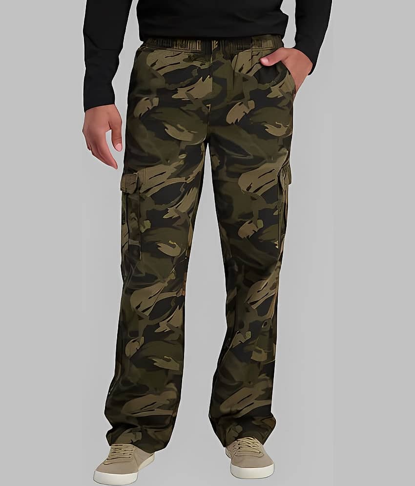 Reoutlook Relax Flat Men's Cargos - Green ( Pack of 1 ) view 2