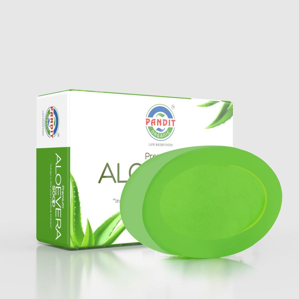 Aloe Vera Organic Handmade Soap Bar (Value Pack - 100 g) – Cold-Pressed Oils, Plant Glycerin & Natural Botanicals, Sulfate & Paraben Free, Ayurvedic Herbal Cleanser for All Skin Types – Cleansing & Moisturizing