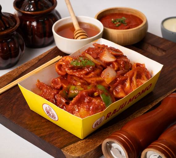 Mutton Honey Chilli Garlic Pan Fried Momos [6Pcs]