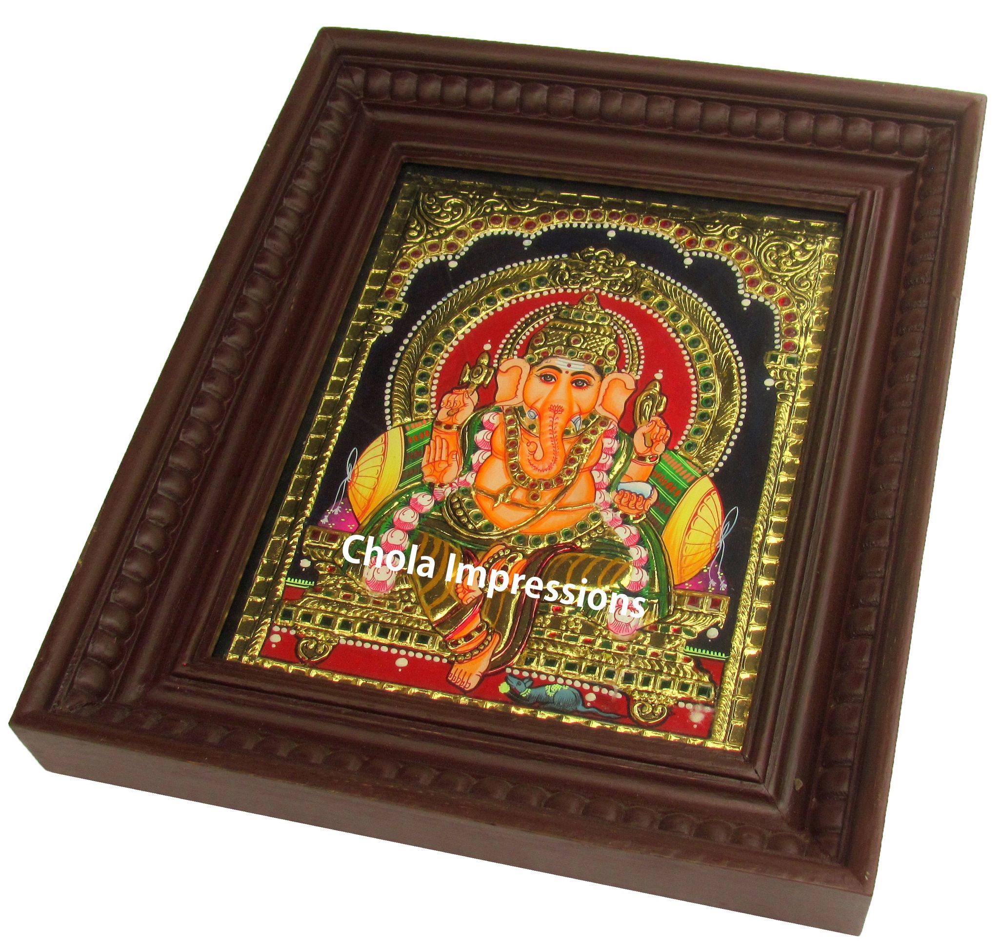 Chola Impressions Traditional Lord Ganesh Tanjore Painting view 2
