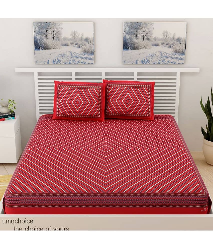 Uniqchoice Cotton Double Bedsheet ( Red ) view 2