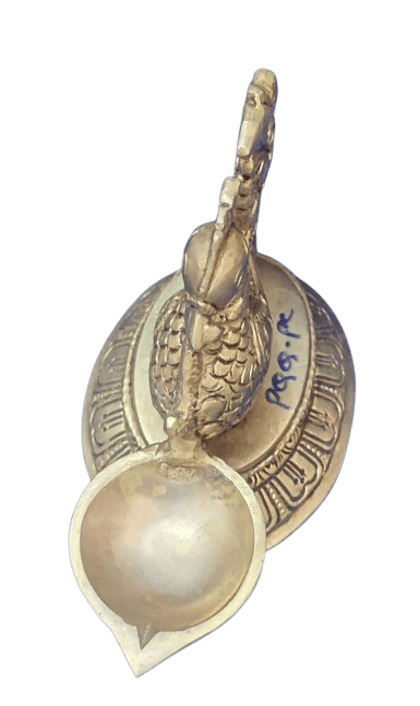 "Peacock Brass Diya Oil Lamp for Home and Temple Decor" view 2