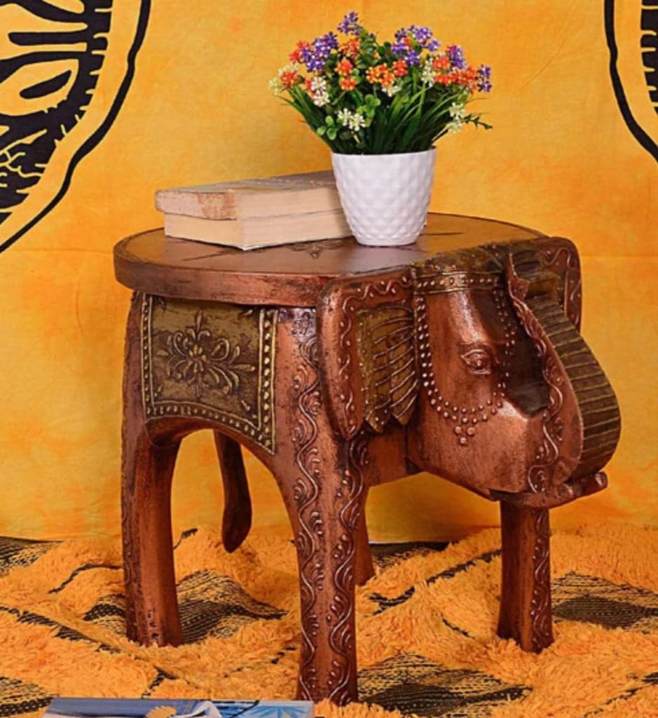Girish Handicrafts Wooden Elephants Table view 2