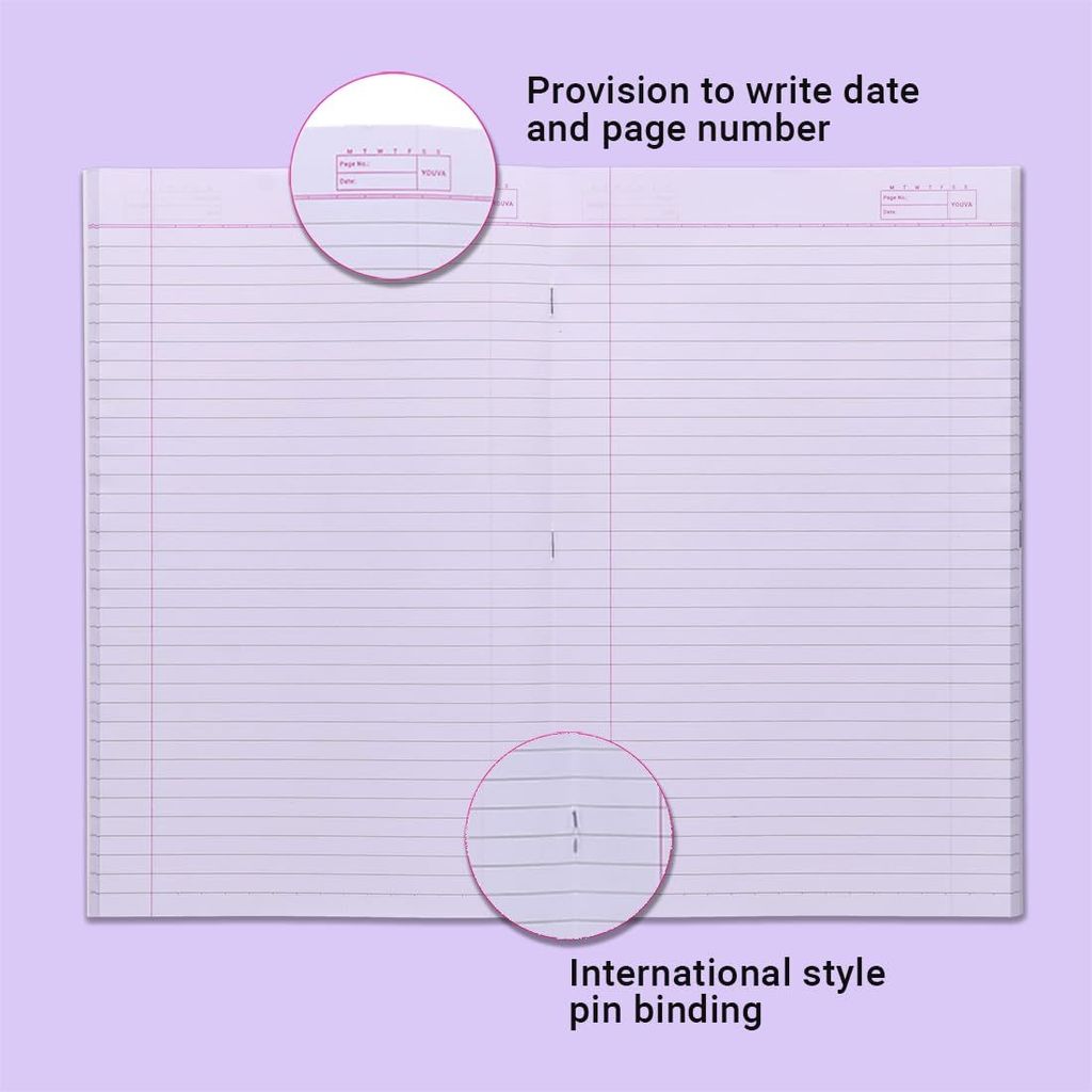 Navneet Youva | Soft Bound Long book/Soft cover Notebook for Students |Cricket World Cup edition|King size- 19.4 cm x 31.4 cm | Single Line | 160 Pages | Pack Of 6 view 2