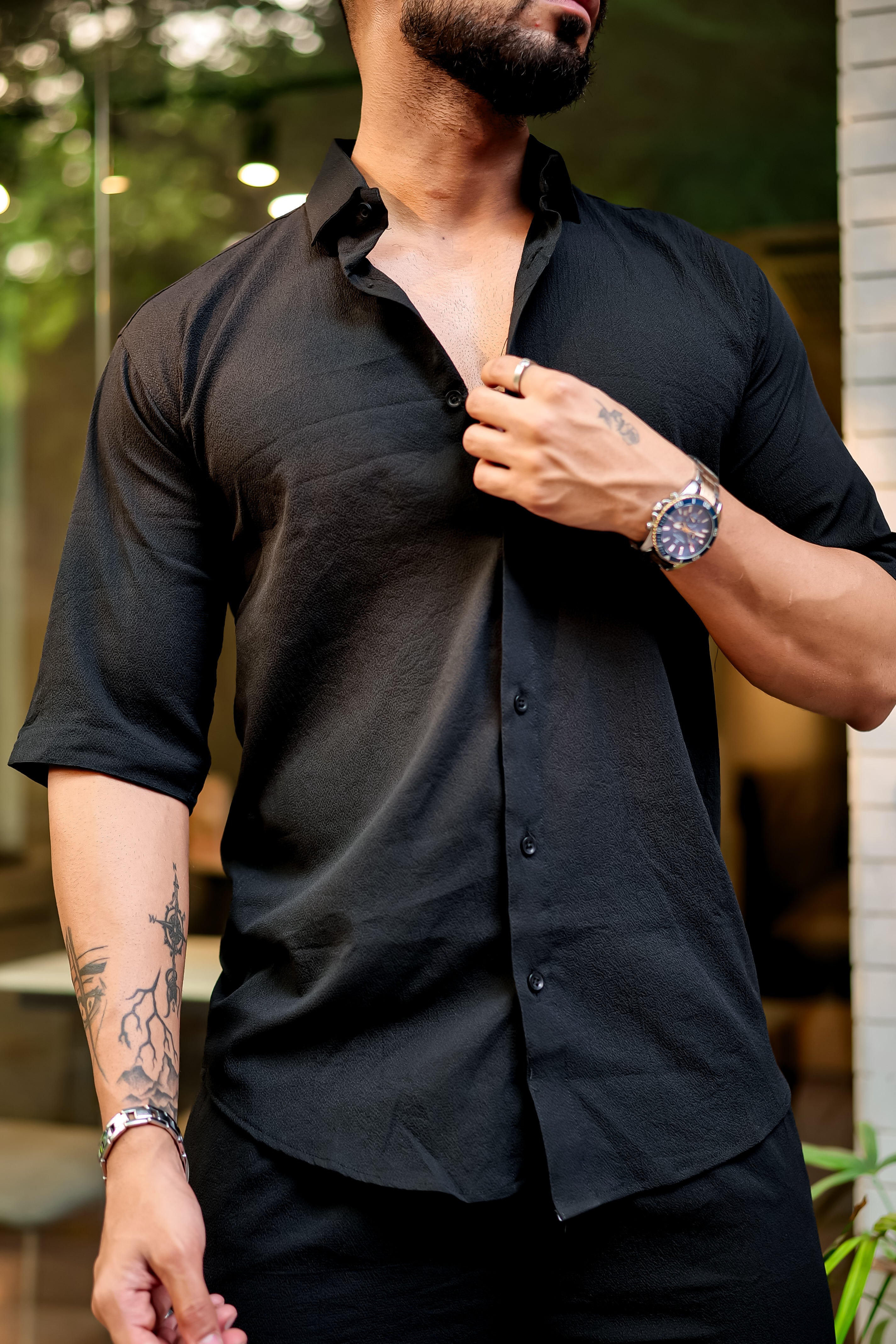 Black Premium Textured Co-Ords Set view 2