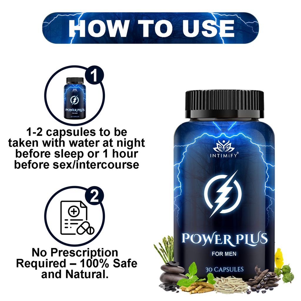 Intimify Power Plus capsule for Time Booster, Extra Pleasure, Stamina & Power, Increase Size, Increase Hardness (30 Caps) view 2