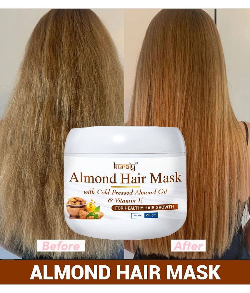 KURAIY Almond Hair Mask With Cold Pressed Almond Oil & Vitamin E For Healthy Hair Growth 200g view 2