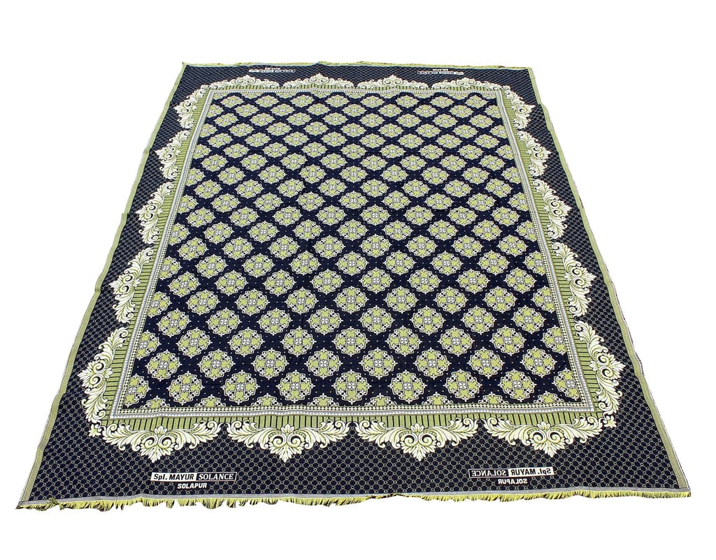 Solance Cotton Mayur Pankh Solapuri Double Chaddar (XL, Brown, 6ft x 8ft), reversible view 2