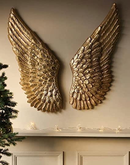 GIRISH HANDICRAFT Angel Wings wood Wall 2 Angel wings decor set golden color view 2