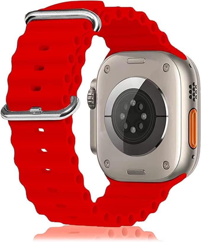 Exelent Flexible Silicone Ocean Sport Bands Compatible With Watch For Men Women Red 38 MM 40 MM 41 MM view 2